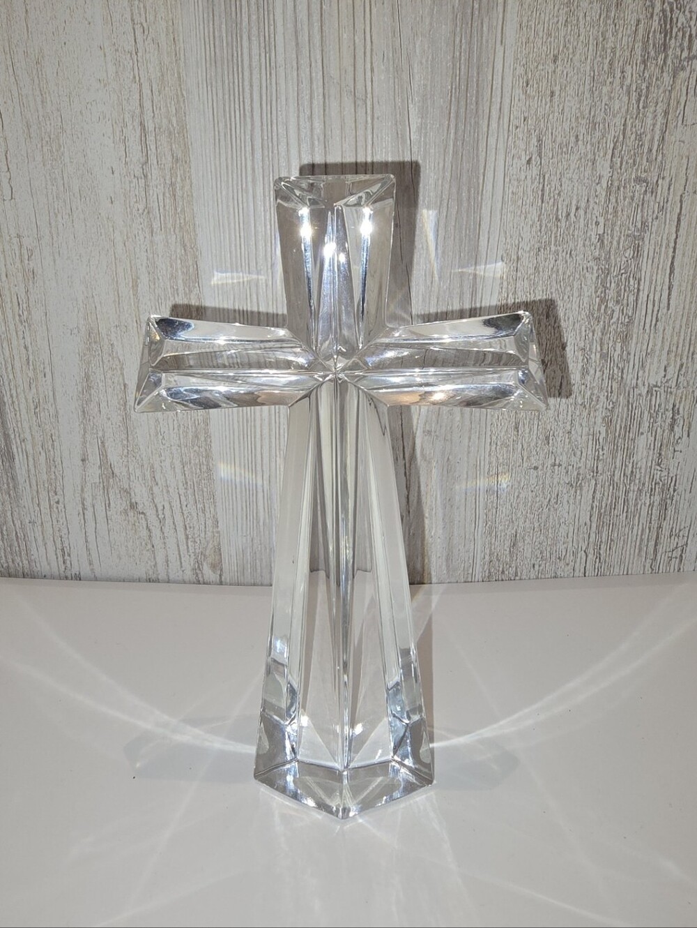 Art Glass Cross Bohemian 24% Lead Crystal 7 1/2" Czech Republic Teleflora Gift